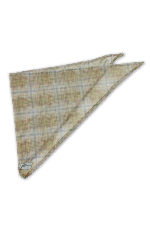 SHEER CHECK SCARF -YELLOW KHAKI-